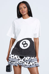 8BALL RHINESTONE OVERSIZED TEE