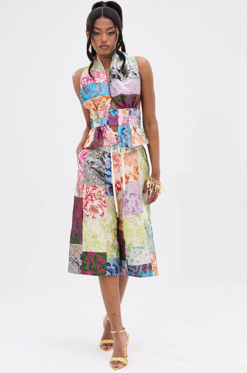 MIXED FEELINGS BROCADE BERMUDA SHORT