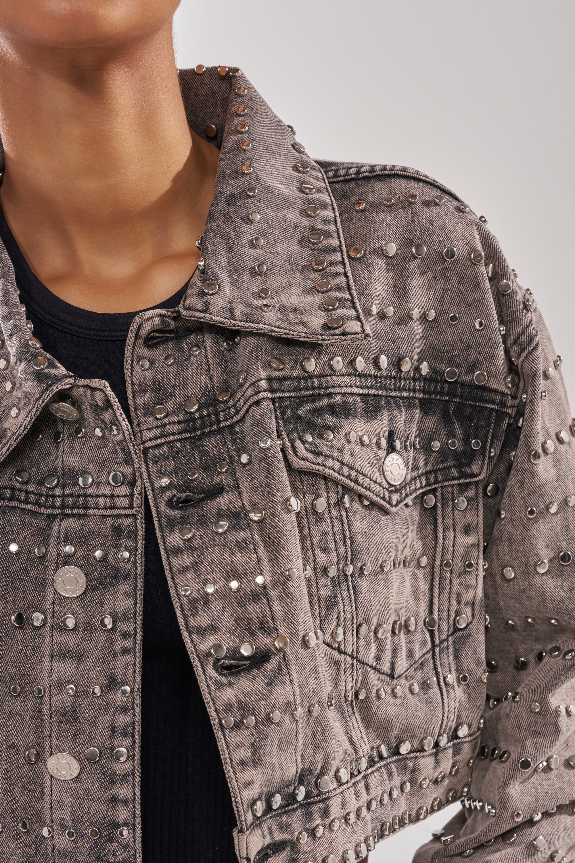 RIZZO STUDDED DENIM JACKET
