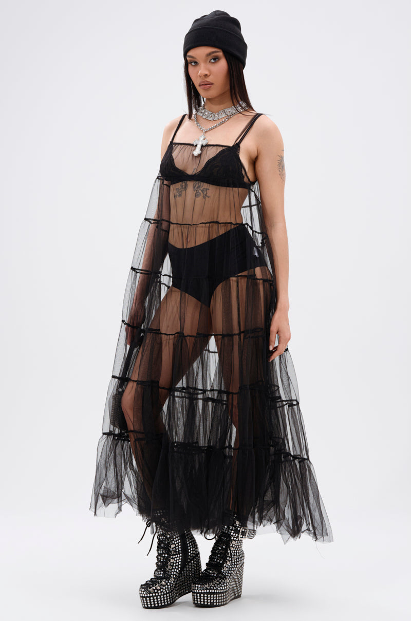 PERFECT FOR LAYERING TULLE MAXI DRESS