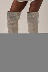 AZALEA WANG BIBBLE GOLD RHINESTONE STILETTO OVER THE KNEE BOOT
