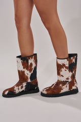AZALEA WANG MARLEIGH COW FLAT BOOTIE