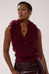 CARLY FRINGE OPEN FRONT SWEATER