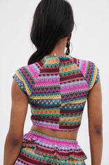 COLORFUL LIFE RUFFLE BLOUSE