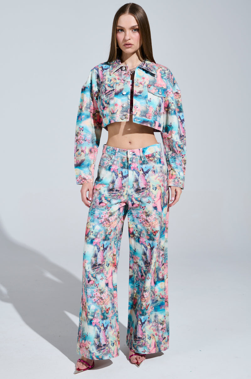 FEMALE FANTASY PRINTED DENIM JACKET
