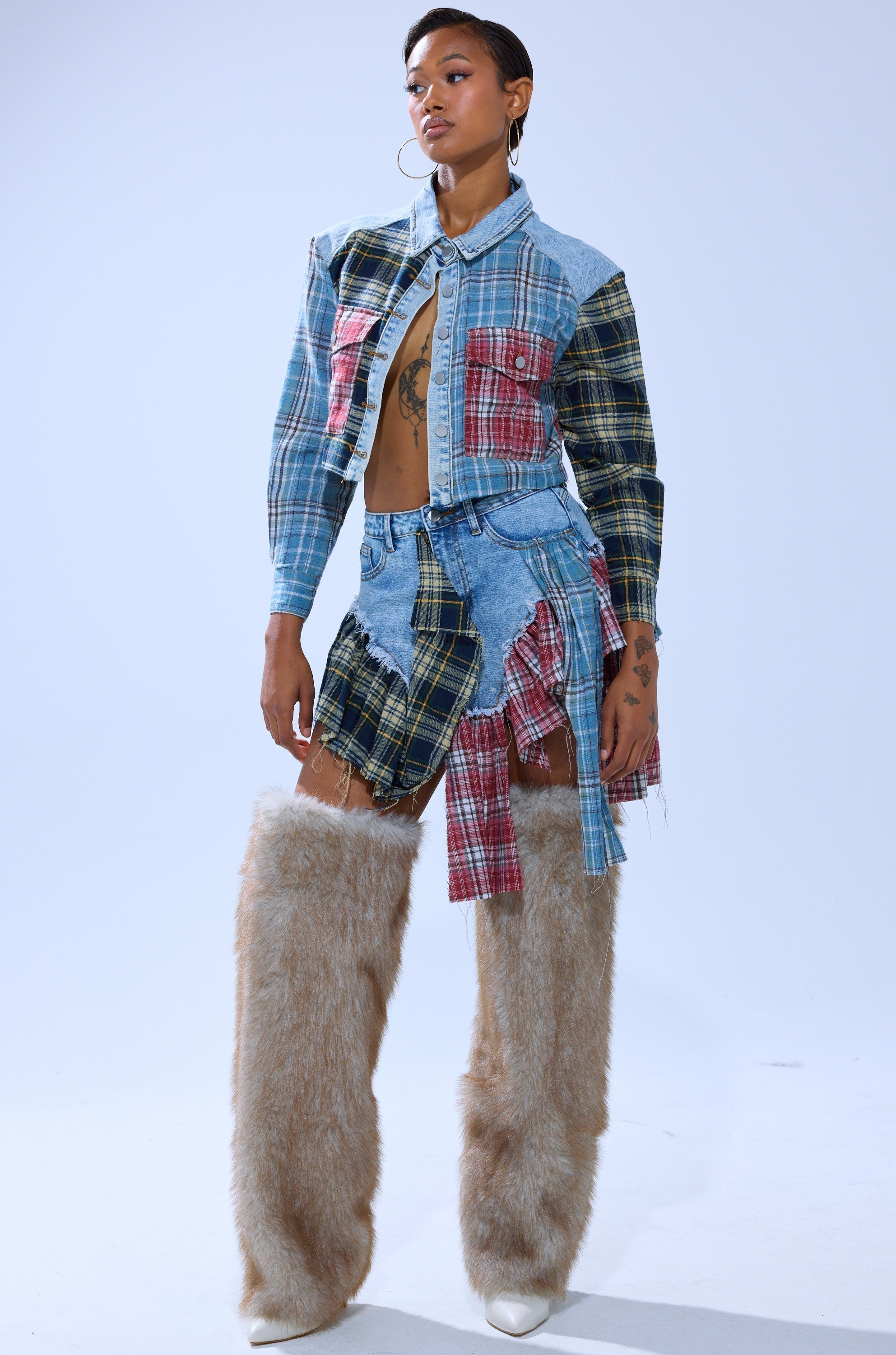 AUTUMN VIBES PLAID MINI SKIRT