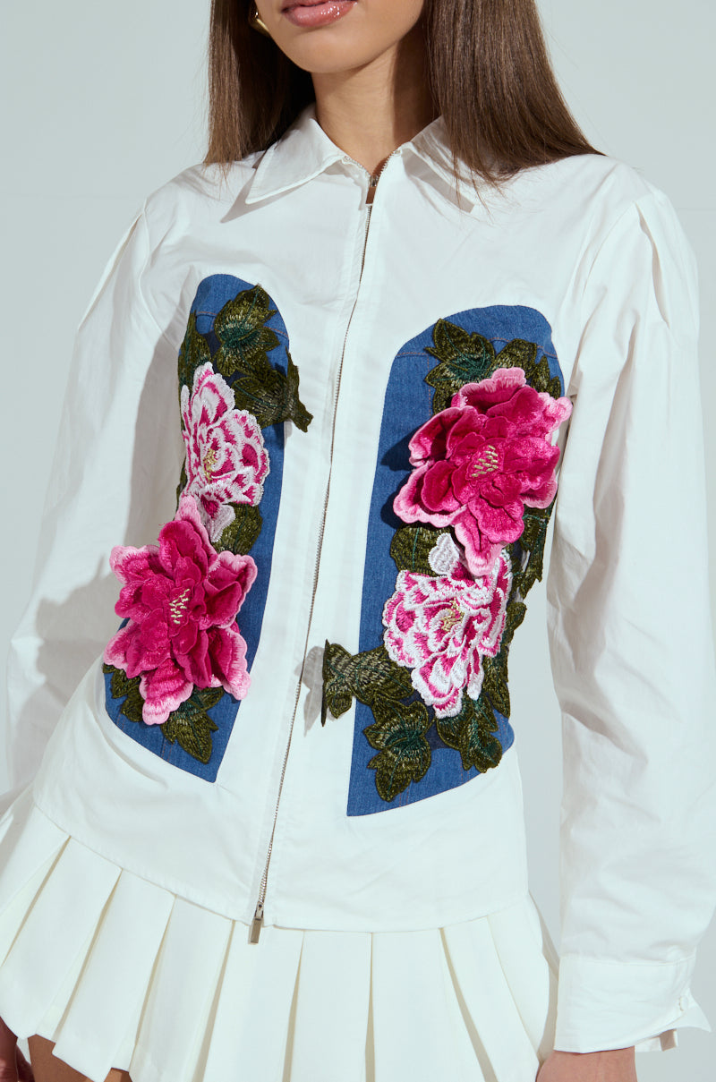 DAISY ZIPPER TOP