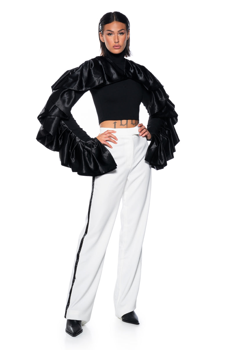 LANTIS WHITE TROUSER WITH RIBBON SEAM
