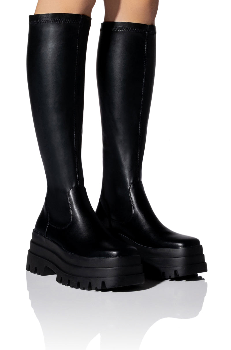 AZALEA WANG ARETHA STRETCH BOOT IN BLACK