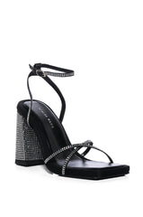 AZALEA WANG EMBELLISHED SANDAL IN BLACK