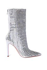 AZALEA WANG EMBELLISHED BOOTIE IN SILVER