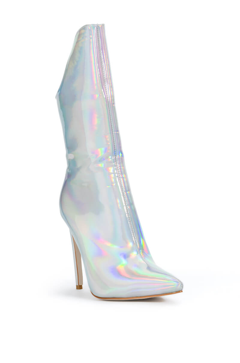 AZALEA WANG HALO SEXY STILETTO BOOTIE IN SILVER