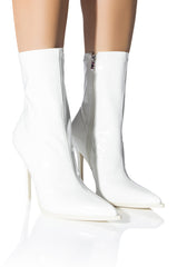 AZALEA WANG ISABELLA PATENT BOOTIE IN WHITE