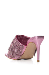 AZALEA WANG LAUDED RHINESTONE STILETTO SANDAL IN PINK