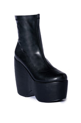 AZALEA WANG LOXLEY WEDGE BOOTIE IN BLACK