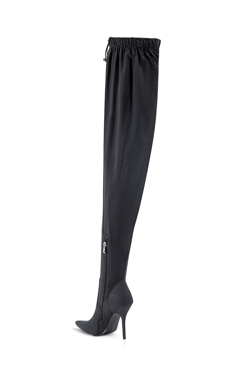 AZALEA WANG MANTIS BAGGY THIGH HIGH BOOT IN BLACK