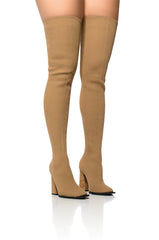 AZALEA WANG NOOR BROWN RIBBED BOOT