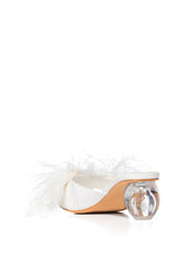 AZALEA WANG DEIDRE WHITE NOVELTY HEEL SANDAL