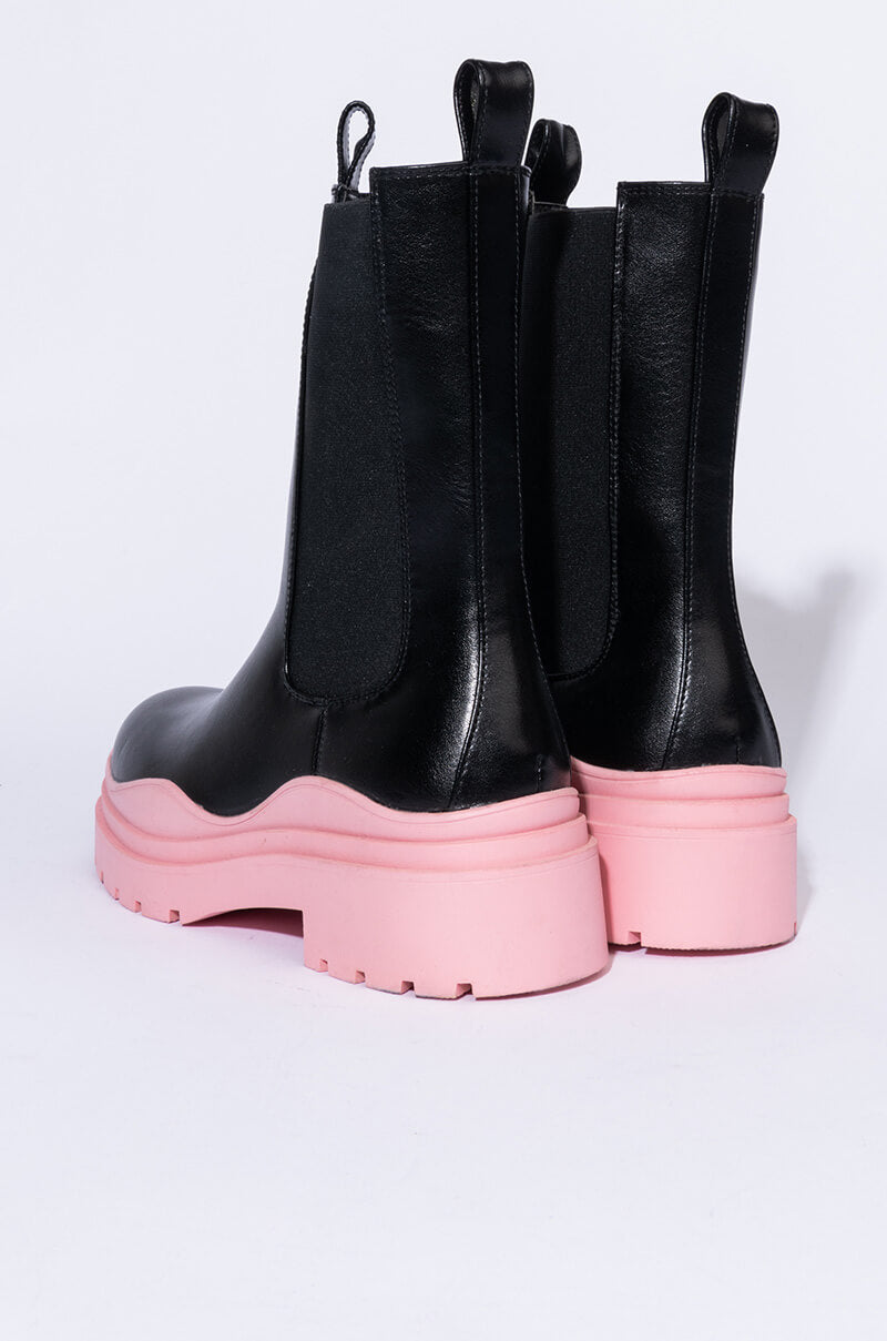AZALEA WANG ONLY IN MY DREAMS FLATFORM BOOTIE IN PINK