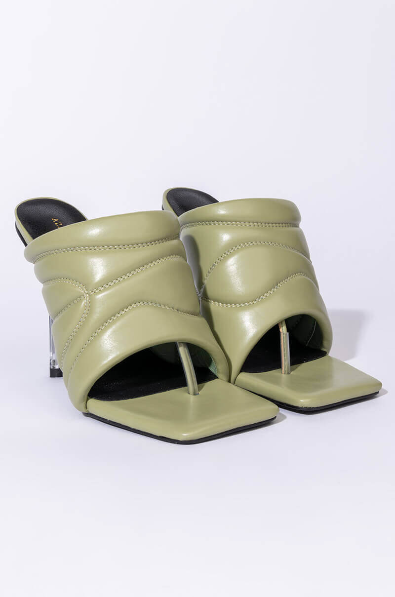AZALEA WANG PENTHOUSE PARTY STILETTO SANDAL IN KHAKI
