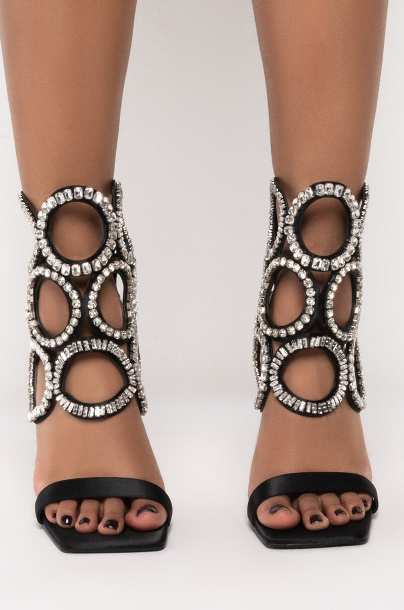 AZALEA WANG PUT A RING ON IT STILETTO SANDAL IN BLACK