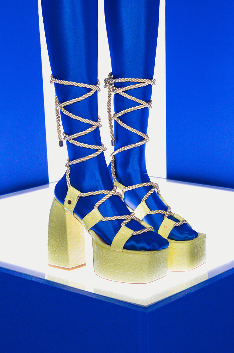 AZALEA WANG RESORT READY CHUNKY SANDAL IN LIME