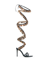 AZALEA WANG MARIANNE STRAPPY COIN STILETTO SANDAL IN BLACK