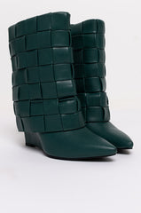 AZALEA WANG STUCK ON YOU WEDGE BOOTIE IN GREEN