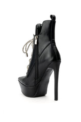 AZALEA WANG TYRA SEXY PLATFORM STILETTO BOOTIE IN BLACK