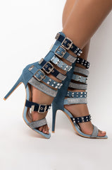 AZALEA WANG SWEET THEN SOUR STILETTO SANDAL IN DENIM