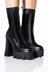 AZALEA WANG TATI CHUNKY BOOT IN BLACK