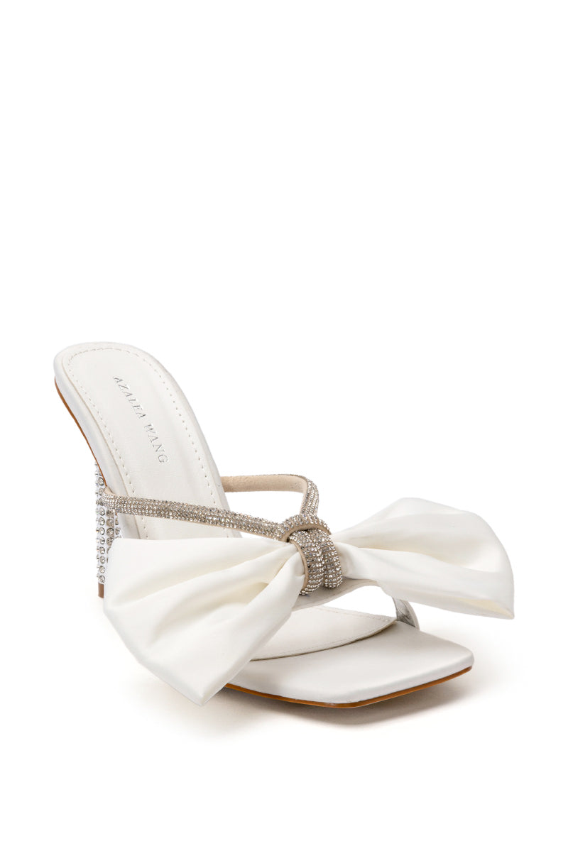 AZALEA WANG TATUM STILETTO MULE PUMP IN WHITE