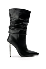 AZALEA WANG JAYLA SLOUCH STILETTO BOOTIE IN BLACK