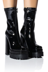 AZALEA WANG VIPER PATENT BOOTIE IN BLACK