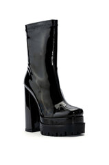 AZALEA WANG VIPER PATENT BOOTIE IN BLACK