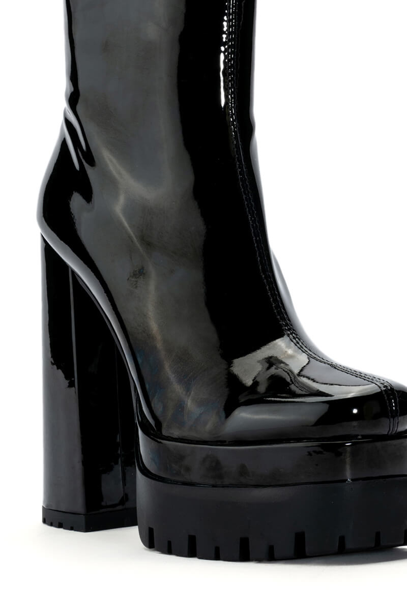 AZALEA WANG VIPER PATENT BOOTIE IN BLACK