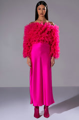 BEAUTIFUL HEART SATIN MAXI SKIRT