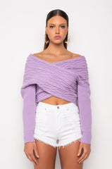 BELIEVE IT OFF THE SHOULDER KNIT SWEATER