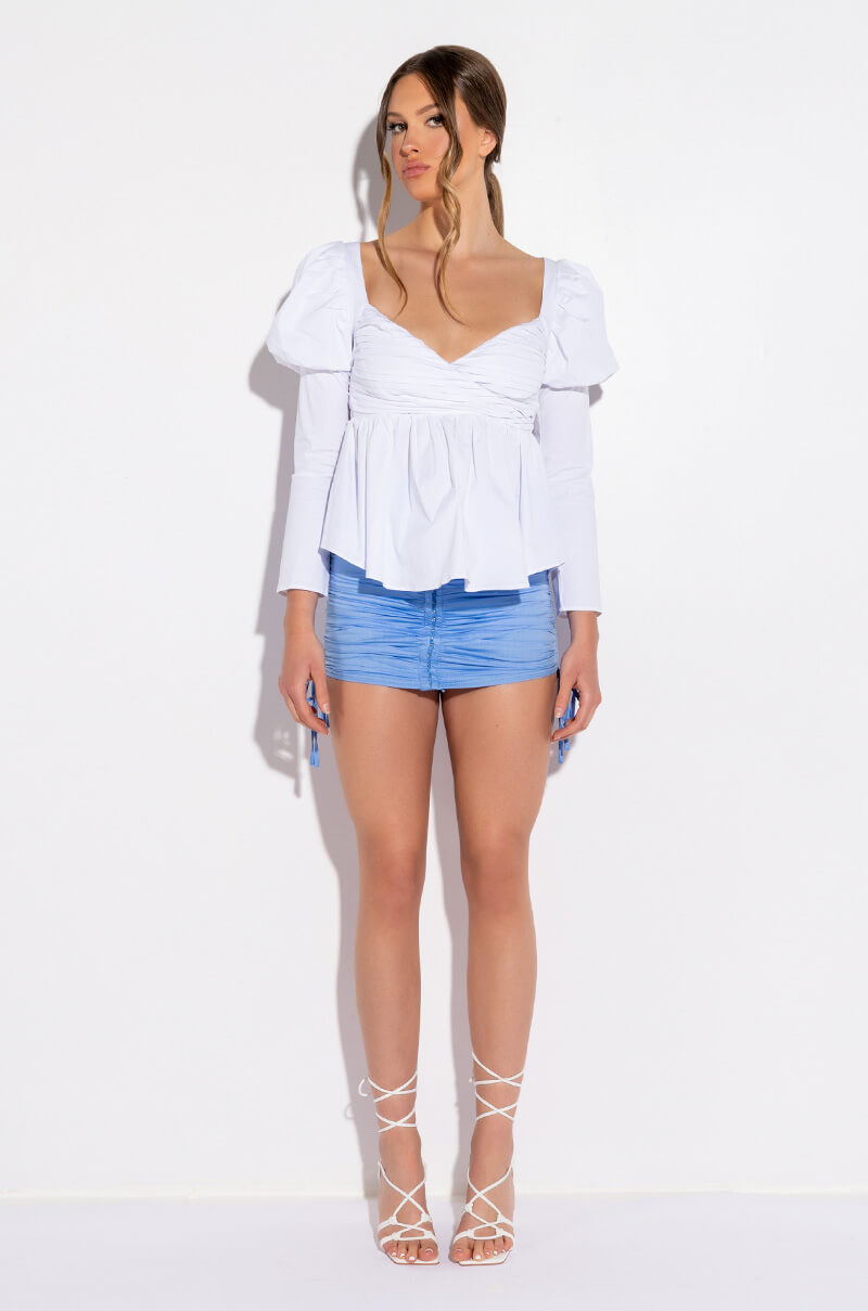 JASMINE PEPLUM PUFF SLEEVE BLOUSE