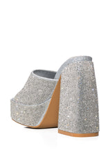 BILLION SILVER RHINESTONE CHUNKY SANDAL