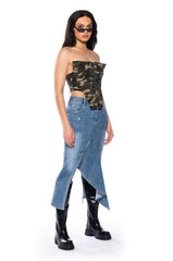 ARIELE MID DENIM SKIRT