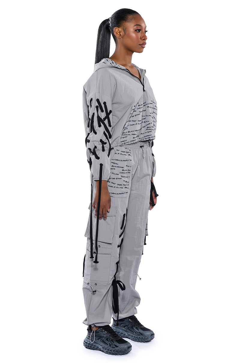 BLACK VILLAGE FOUNDATION LOGO LACE DETAIL SWEATPANT
