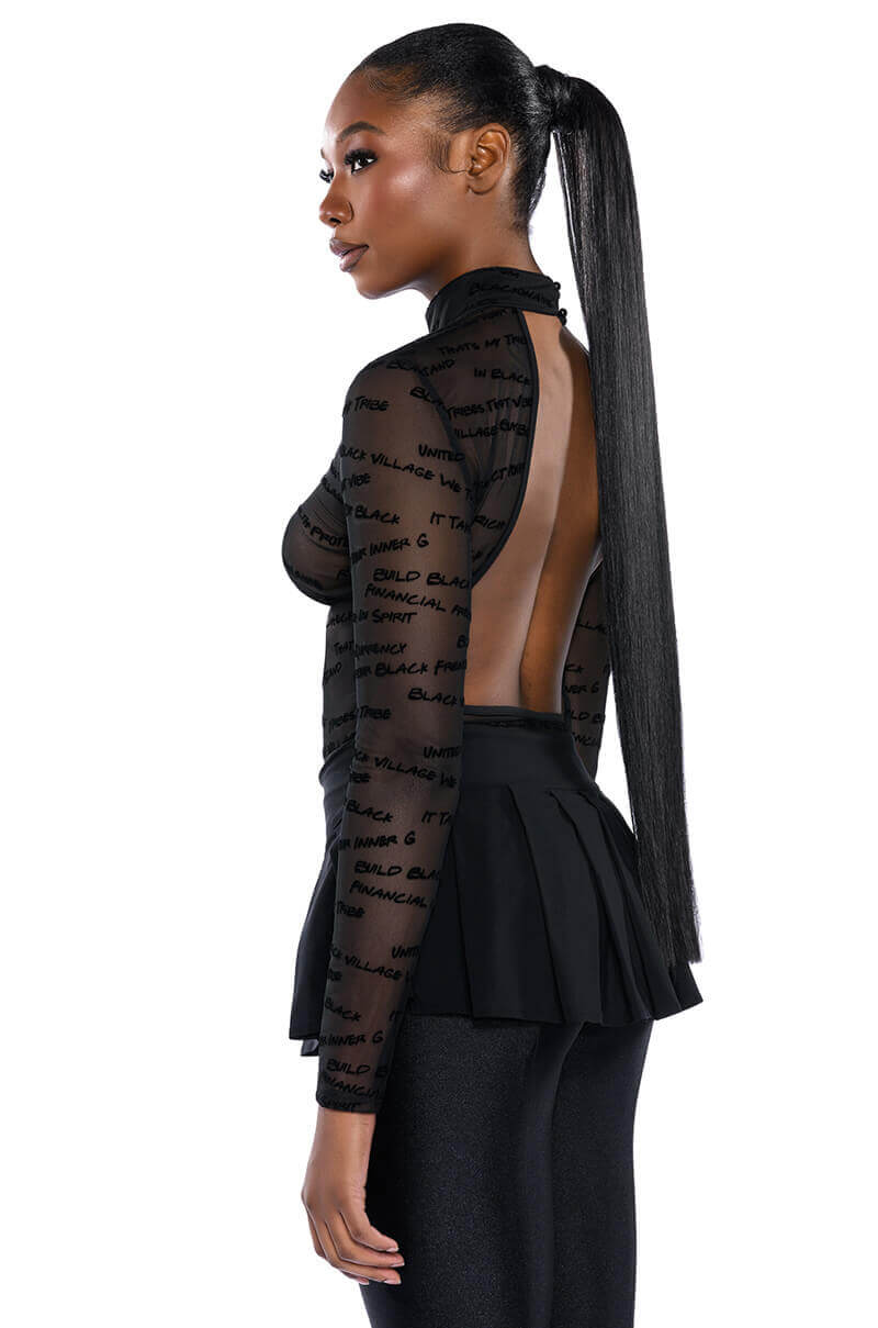 BLACK VILLAGE FOUNDATION LOGO MESH BODYSUIT