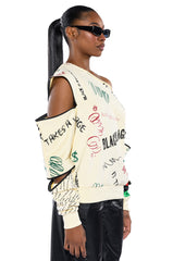 BLACK VILLAGE FOUNDATION ZIPPER DETAIL SWEATSHIRT