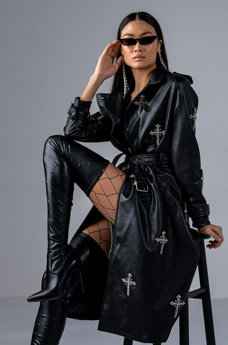 BLESSED AND WELL DRESSED PLEATHER TRENCH