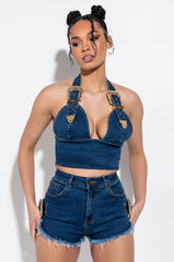 BLUE JEAN BABY BUCKLE SHORT