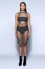 BRING ON THE BLING SHEER MIDI DRESS