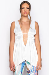 BRITTANY DEEP V SLEEVELESS BLOUSE