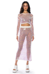 CELINE CROCHET SEQUIN CROP