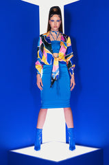 CHIQUITA SATIN TIE FRONT BLOUSE